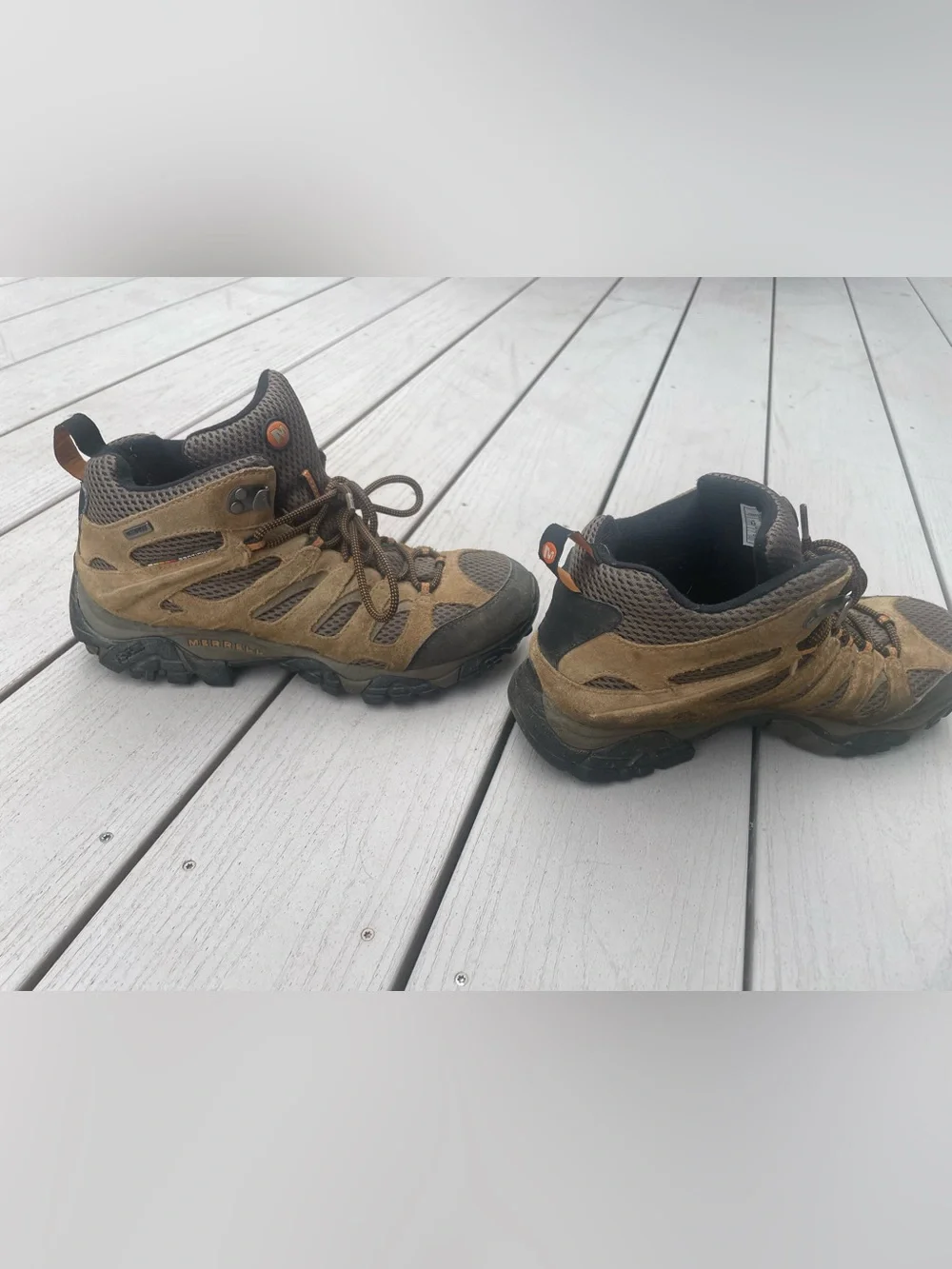 Merrell Tan and Black Men's Trail Mid-Top Hiking Boots
